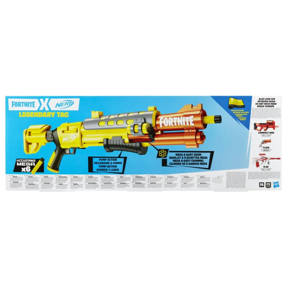 Nerf Fortnite Legendary TAC Blaster With 6 Dart Mega Drum