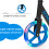 Costway Foldable and Adjustable Kick Scooter with LED Lights - Blue 3