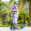 Costway Foldable and Adjustable Kick Scooter with LED Lights - Blue 6