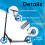Costway Foldable and Adjustable Kick Scooter with LED Lights - Blue 8