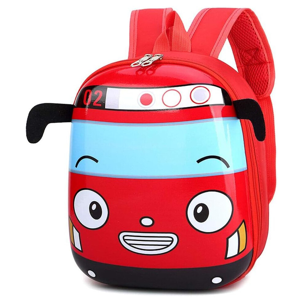 Gogerstar (Red) 3D Cartoon Bus Toddler Backpack Small Kindergarten Children School Bag School Bookbag For Boys Girl Red