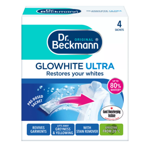 Dr Beckmann Dr Beckmann Glowhite Ultra Λευκαντικό υφασμάτων 4 x 40g σακουλάκια