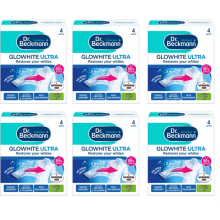 6 x Dr Beckmann Glowhite Ultra Fabric Whitener 4 x 40g Sachets