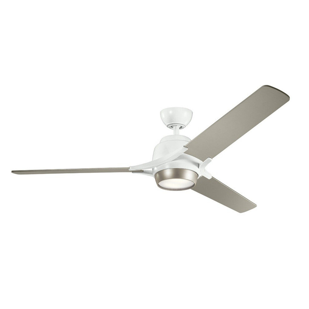 Elstead Kichler Zeus 3 Blade 152cm Ceiling Fan with LED Light Brushed Nickel Remote Control-image-OPC-PF5MYFR-NEW
