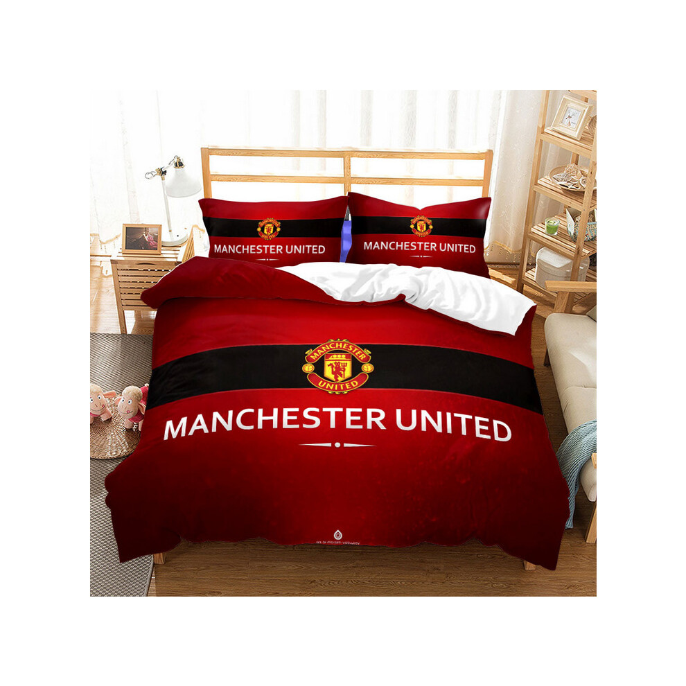 (2Pcs 90*200cm) Gift For Manchester United Fans Bedding Duvet Cover Set