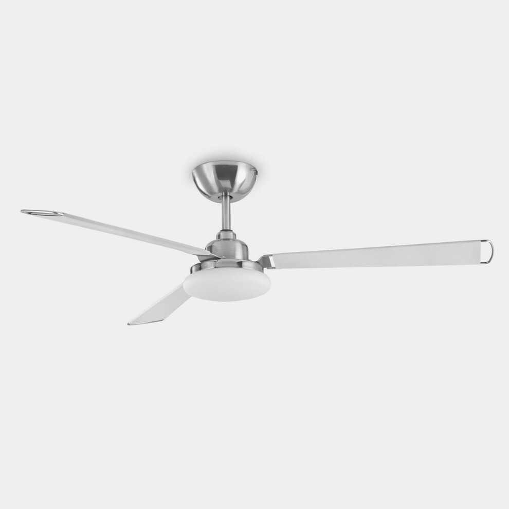 LEDS C4 Calima 3 Blade 126cm Ceiling Fan with LED Light Satin Nickel, White