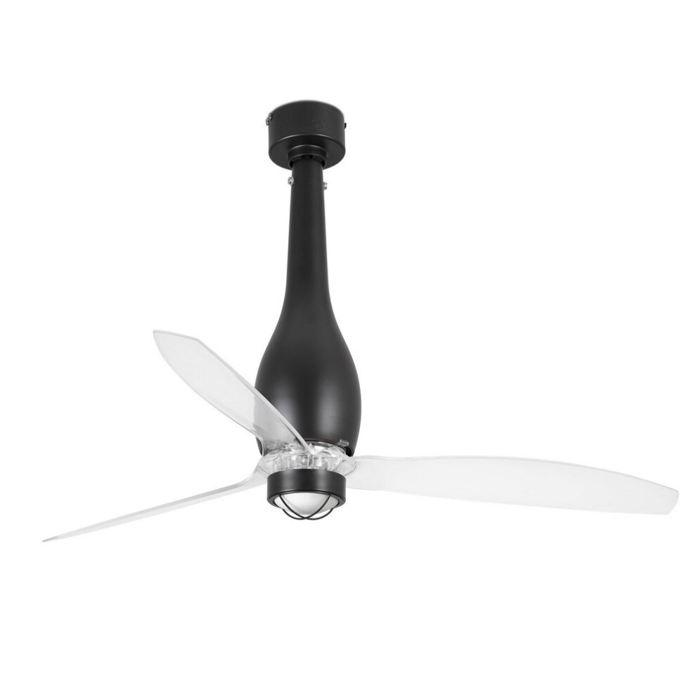 Faro ETERFAN - Matt Black, Transparent Ceiling Fan With DC Motor Smart - Remote Included-image-OPC-PF5MYHX-NEW