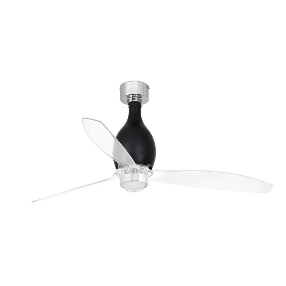 Faro MINI ETERFAN - LED Shiny Black, Transparent Ceiling Fan with DC Motor Smart - Remote Included, 3000K-image-OPC-PF5MYJG-NEW