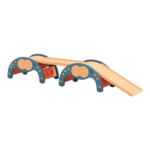 Living And Home (Blue+Orange) Indoor Climbing Frame Set with Two Dual-Sided Slides