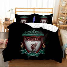 (3Pcs 200*200cm) Gift For Liverpool Fans Bedding Duvet Cover Set