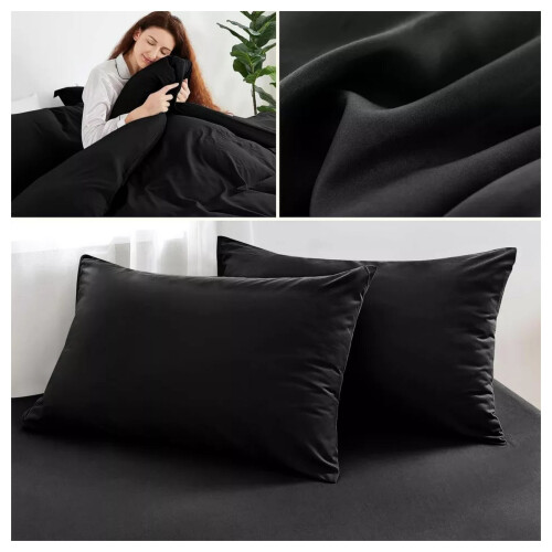 Imperial Rooms (Black, Super King) 4 Piece Duvet Covers Bedding Set Fitted Bed Sheets 1