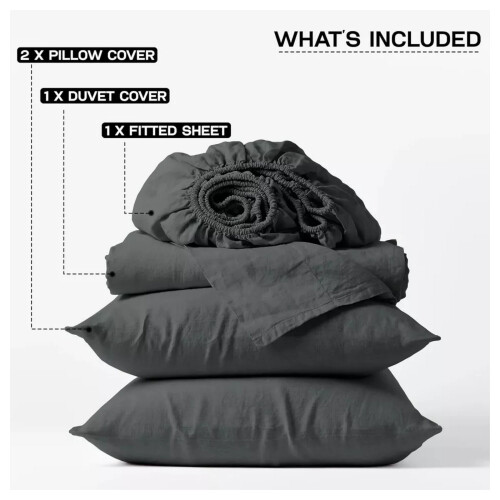 Imperial Rooms (Charcoal, Super King) 4 Piece Duvet Covers Bedding Set Fitted Bed Sheets 1