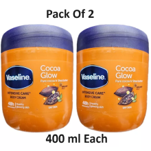 Vaseline Intensive Care Body Cream Cocoa Glow (Pack of 2) 400ml each