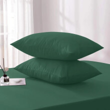 (Emerald Green, Pillowcases Pair) Duvet Cover Set with Fitted Sheet & Pillowcases