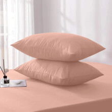 (Peach, Pillowcases Pair) Duvet Cover Set with Fitted Sheet & Pillowcases