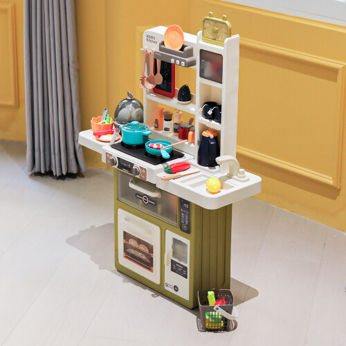 Living And Home (Green) Play Kitchen Set With 63PCS Kitchen Accessories 2