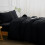 (Black, Double) Duvet Cover Set with Fitted Sheet & Pillowcases 2