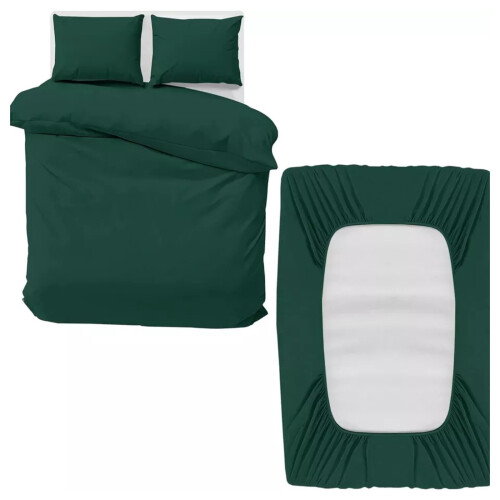 Imperial Rooms (Green Emerald, Super King) 4 Piece Duvet Covers Bedding Set Fitted Bed Sheets 2