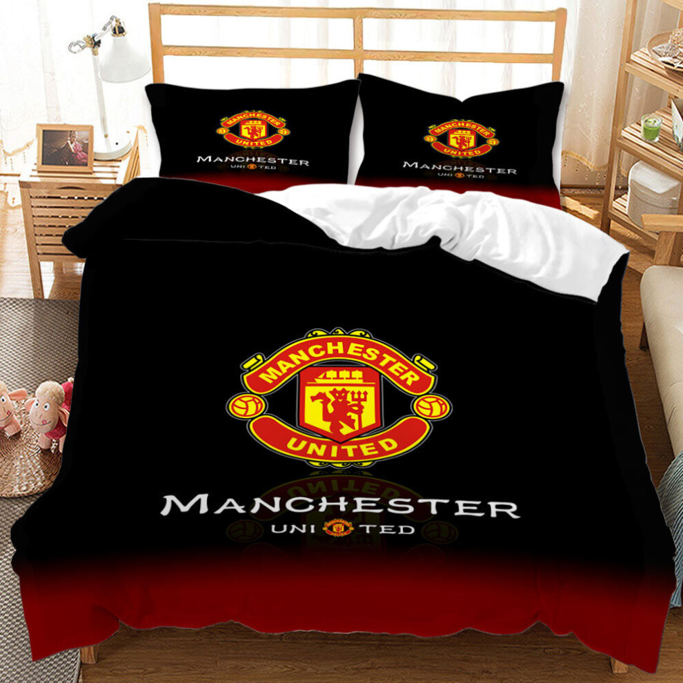 (2Pcs 90*200cm) Gift For Manchester United Fans Bedding Set Duvet Cover + Pillowcase