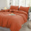 (Rust, King) Duvet Cover Set with Fitted Sheet & Pillowcases 2