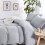 (Silver, Single) Duvet Cover Set with Fitted Sheet & Pillowcases 2
