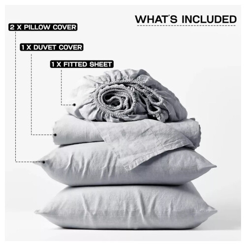 Imperial Rooms (Silver, Single) 4 Piece Duvet Covers Bedding Set Fitted Bed Sheets 2