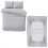 Imperial Rooms (Silver, Double) 4 Piece Duvet Covers Bedding Set Fitted Bed Sheets 4