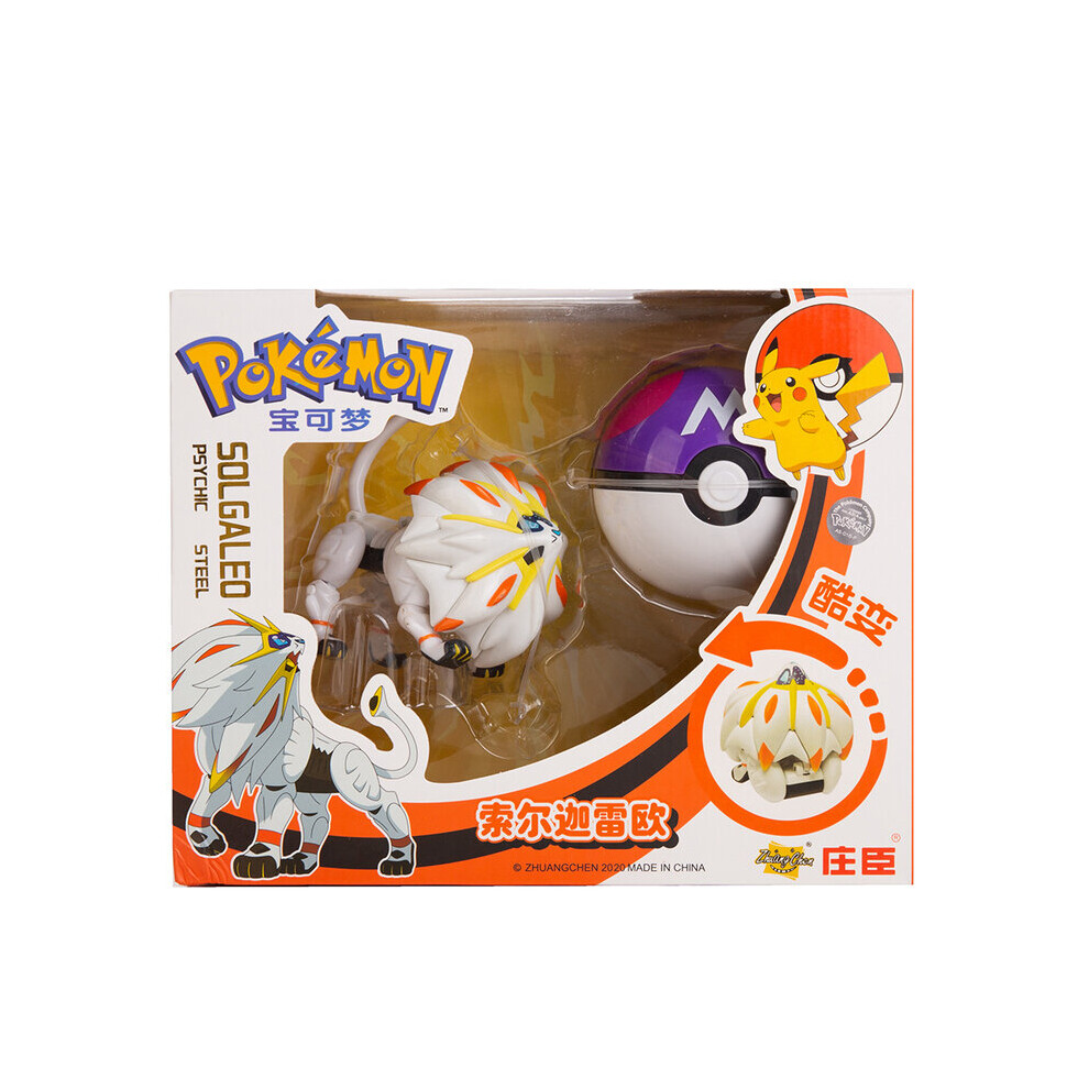 (Solgaleo With Box) Original Box Pokemon 12 Styles Pokeball Deformation Toy Set Anime Figure