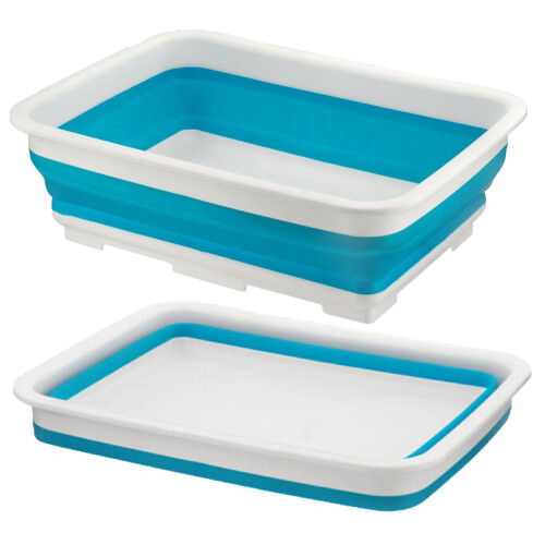 Teal washing up bowl and drainer sale