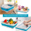 (Turquoise) Collapsible Washing Up Bowl Dish Drainer Draining Folding Kitchen Camping 4