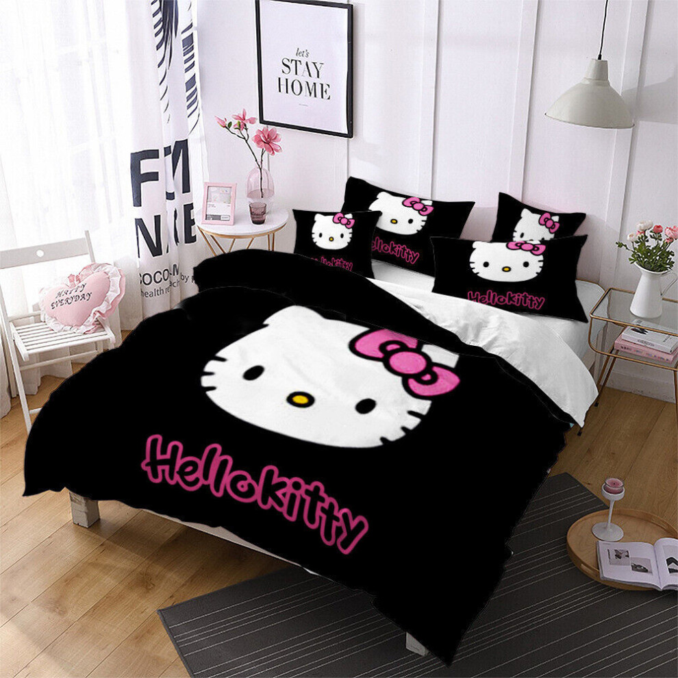 (2Pcs 90*200cm) Gift For Hello Kitty Fans Bedding Duvet Cover Set