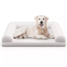 Orthopedic Dog Bed Medium Dogs Egg-Foam Dog Crate Bed w/3-Side Bolster
