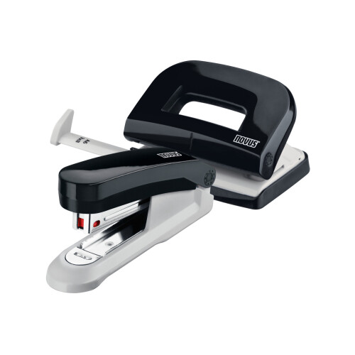 Novus Stapler & Hole Punch Set Black
