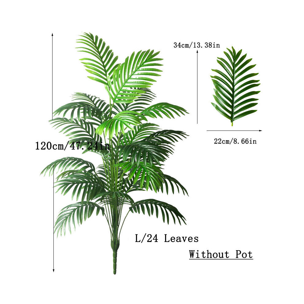 (120cm 24 Leaves) Buy5get2 free 90-120cm Large Artificial Palm Tree Tropical Fake Plants