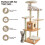 Casart Wooden Cat Tower Modern Cat Tree Tower Multi-level Cat Play Center 9