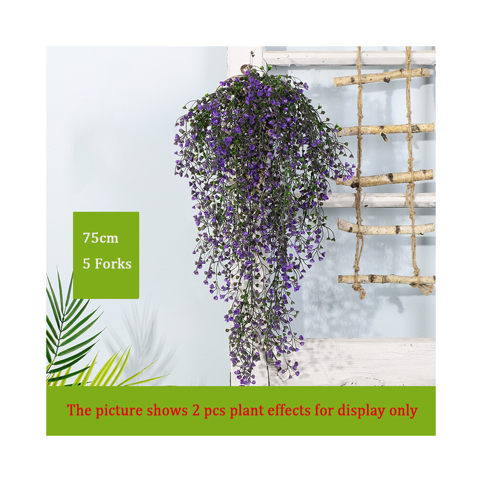 (Purple) Buy5get2 free 75cm 5 Forks Artificial Vine Fake Plants Rattan Wall Hanging-image-OPC-PF5NMFK-NEW