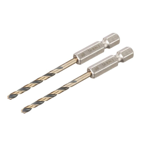 DeWalt DEWALT BLACK&GOLD Hex HSS-G Drill Bits (2) 3.0mm