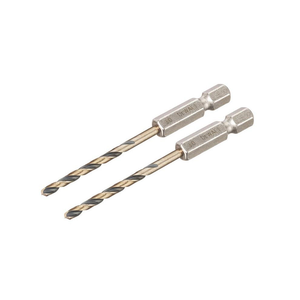 DEWALT BLACK&GOLD Hex HSS-G Drill Bits (2) 3.0mm