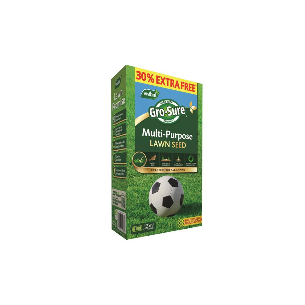 Westland Gro-Sure Multi-Purpose Lawn Seed 10M2 + 30% Free