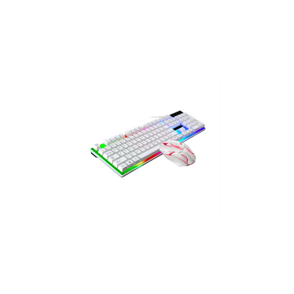 (White) Led Computer Wired Gaming Keyboard Mouse Sets