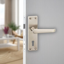 (Satin Nickel Keyhole) Door Handles Set Victorian Scroll Metal Lever Latch Internal External Use