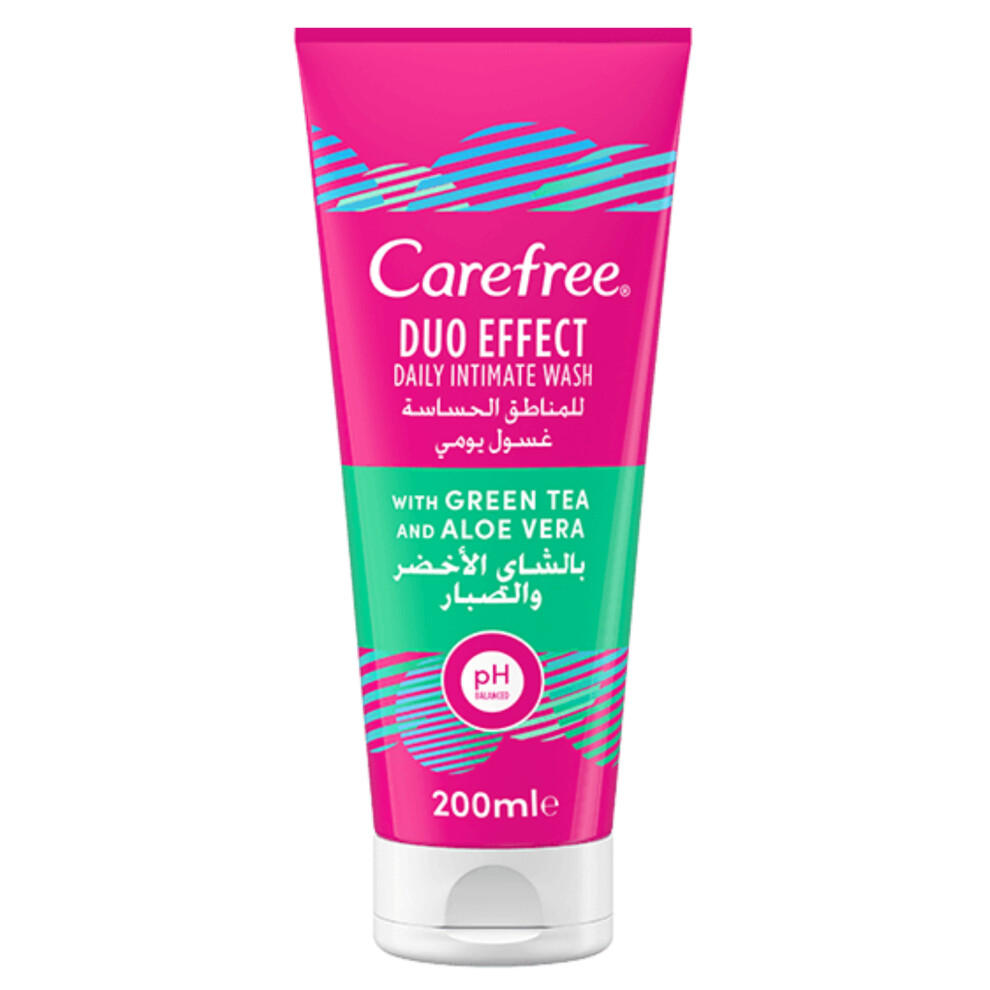 Green Carefree Daily Intimate Wash Duo Effect With Tea & Aloe Vera, Gentle Cleansing, Soothing And Moisturizing, 200Ml