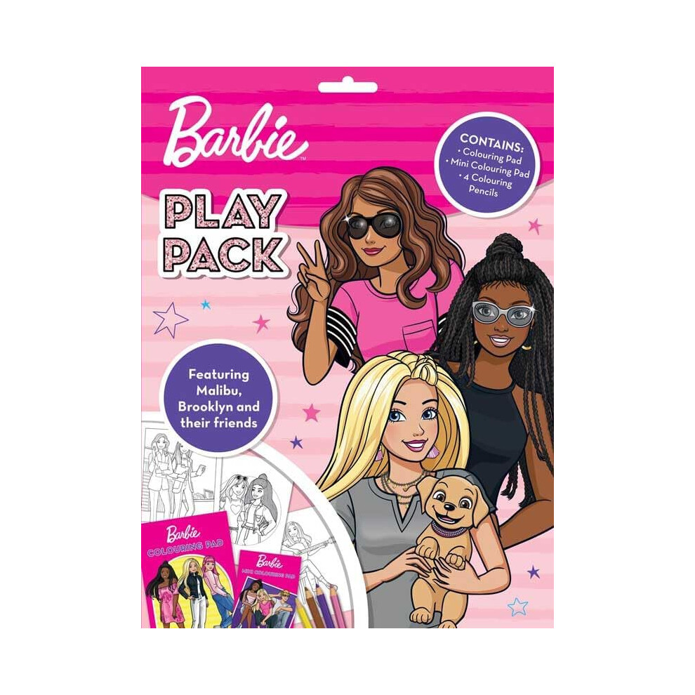 Barbie Play Pack Colouring Art Activity Set with Pads and Pencils