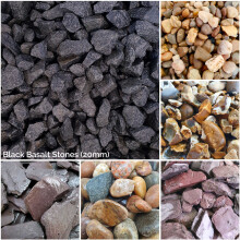 (Black Basalt, 5kg) Decorative Stone Coloured Pebbles Cobbles Slate Gravel Chippings Aggregates | 1kg, 5kg, 10kg, 20kg Bags