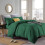 (Emerald, Single) Luxury Duvet Cover with Fitted sheet & Pillow Case 1