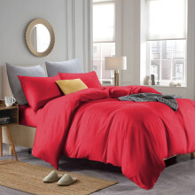 (Burgundy, Single) Luxury Duvet Cover with Fitted sheet & Pillow Case