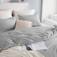 (Silver, King) Luxury Duvet Cover with Fitted sheet & Pillow Case