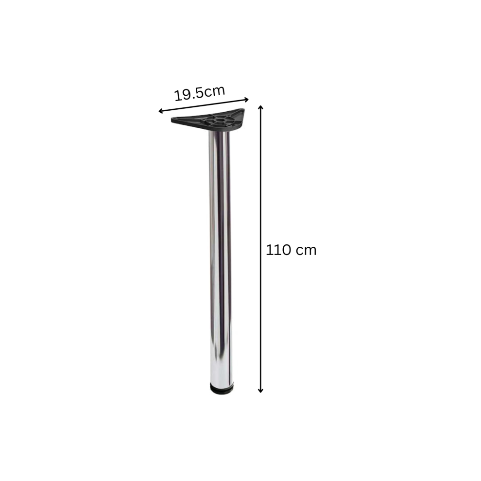 (1 Table Leg, 1100 mm) Table Leg Breakfast Bar Worktop Support Chrome