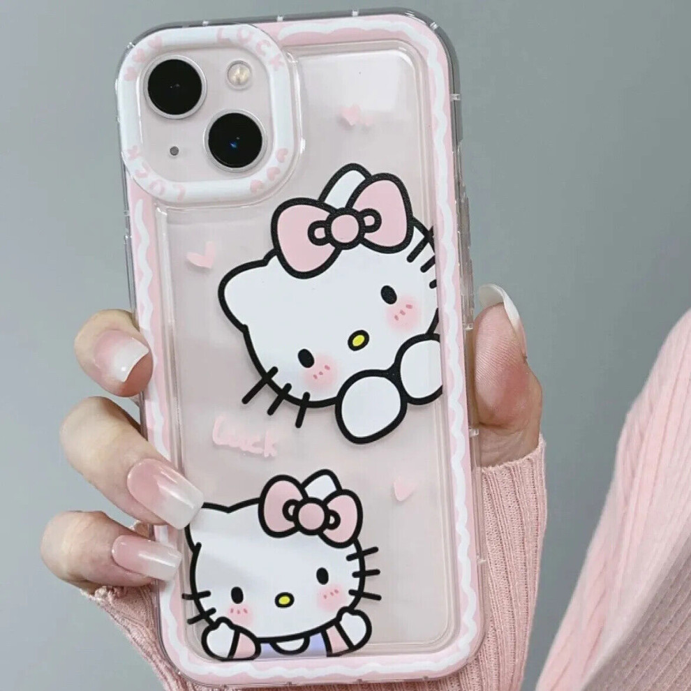 Cartoon Cute Soft Hello Kitty Pink Girl Phone Case For Iphone 14 13 12 15 Promax-as the picture-Iphone 13 Pro Max