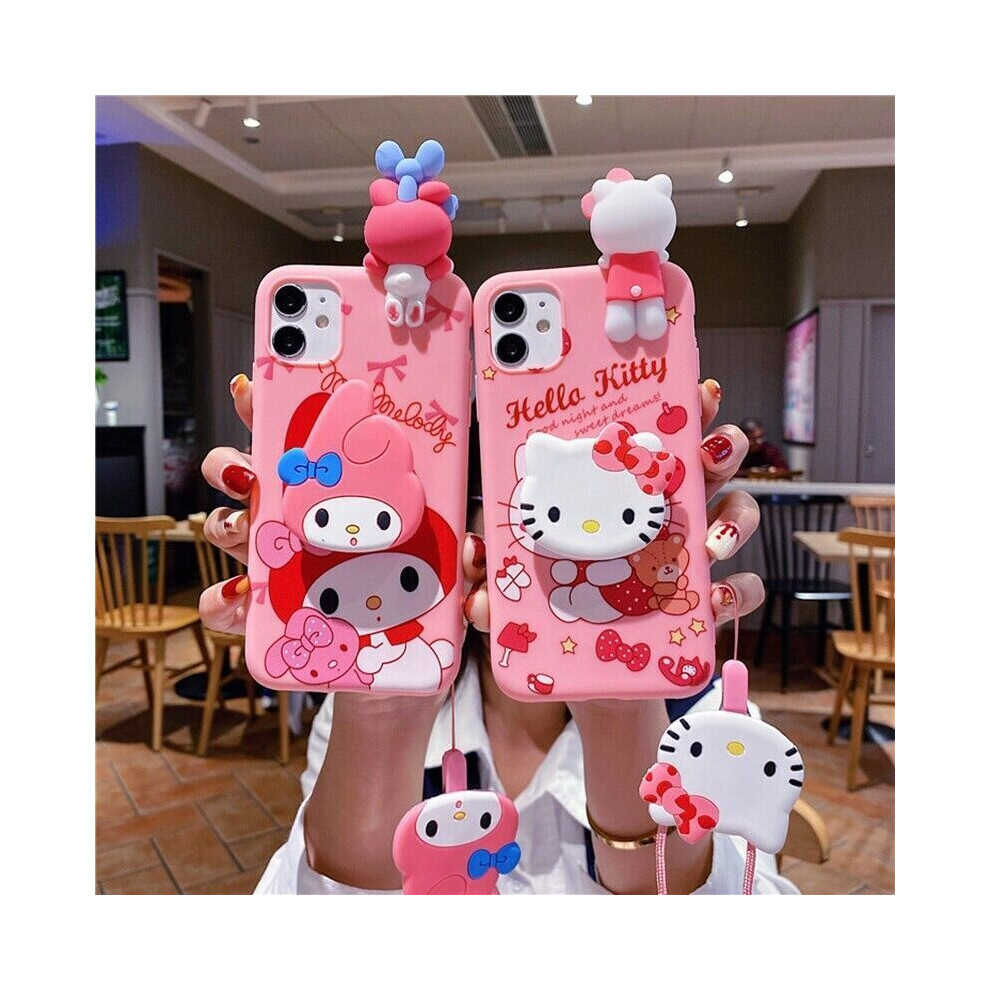 Cute Hello Kitty 3D For iPhone 15 Pro Max 14 13 12 11 X 6 7 8 Phone Holder Case-as the picture-For iPhone 11